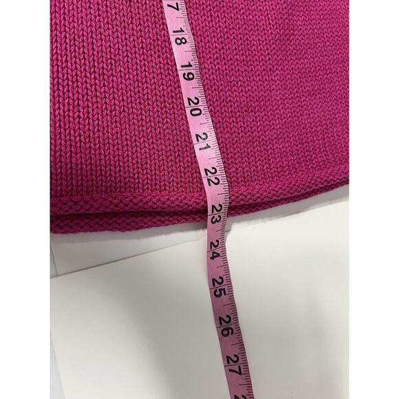 SAKS FIFTH AVENUE Chunky Knit Scoop Neck Sweater Women’s XL 100% Silk Pink - Picture 13 of 13